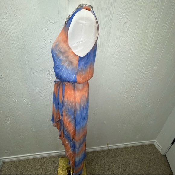 Paper Doll Dress! Size Medium! Evening Cocktail Party Hi-Lo Pastel Watercolor - Picture 9 of 16